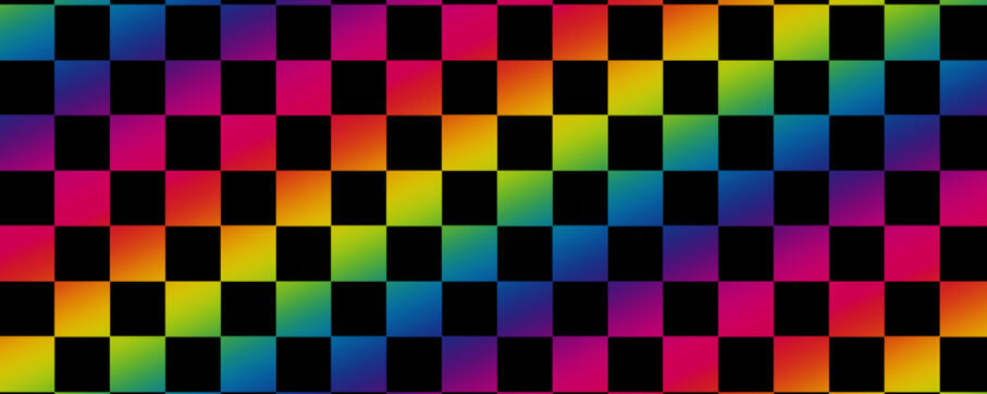 a rainbow checkerboard pattern, used as a divider